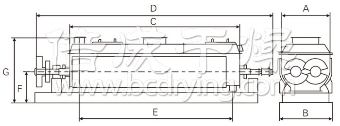 空心槳葉幹燥機結構示意圖