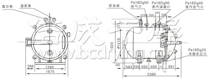 圓形靜（jìng）態（tài）真空幹燥機結（jié）構（gòu）示（shì）意圖